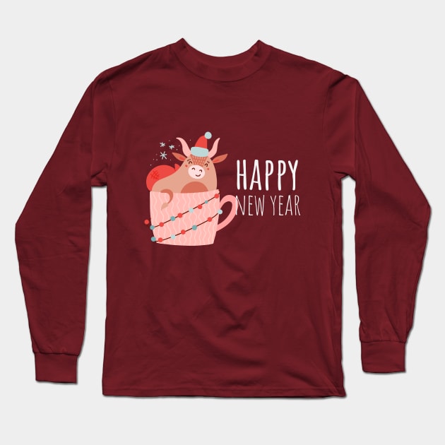 Happy New Year Long Sleeve T-Shirt by Aorix